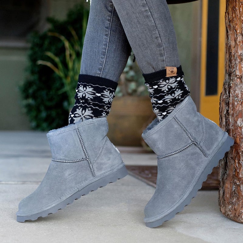 BEARPAW Women's Alyssa Charcoal Size 8 | Women's Ankle Boot | Women's Slip On Boot | Comfortable Winter Boot - Image 2